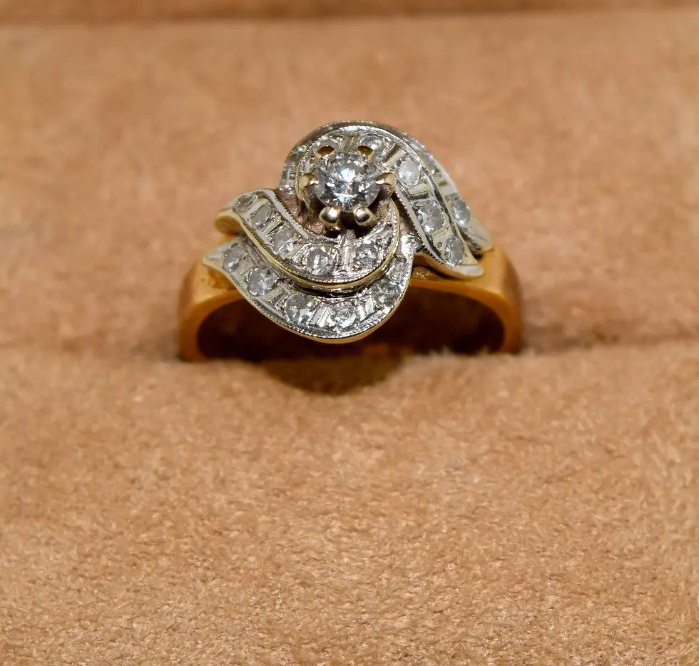 Thumbnail: Lady’s 14k Gold with Diamond Engagement Ring