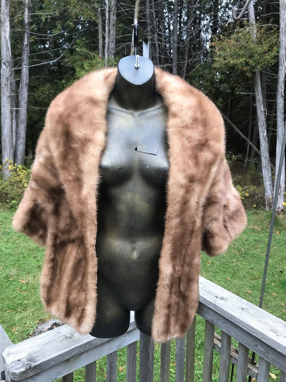 Vintage Caramel Mink Winter Jacket Shawl / Stole