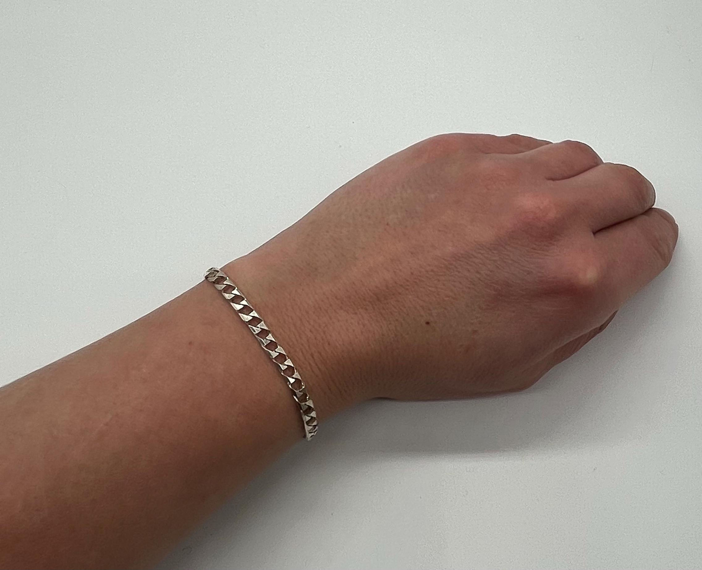 Vintage Simple Link Silver Bracelet