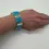 Thumbnail: Vintage Square Shape Turquoise Silver Linked Bracelet