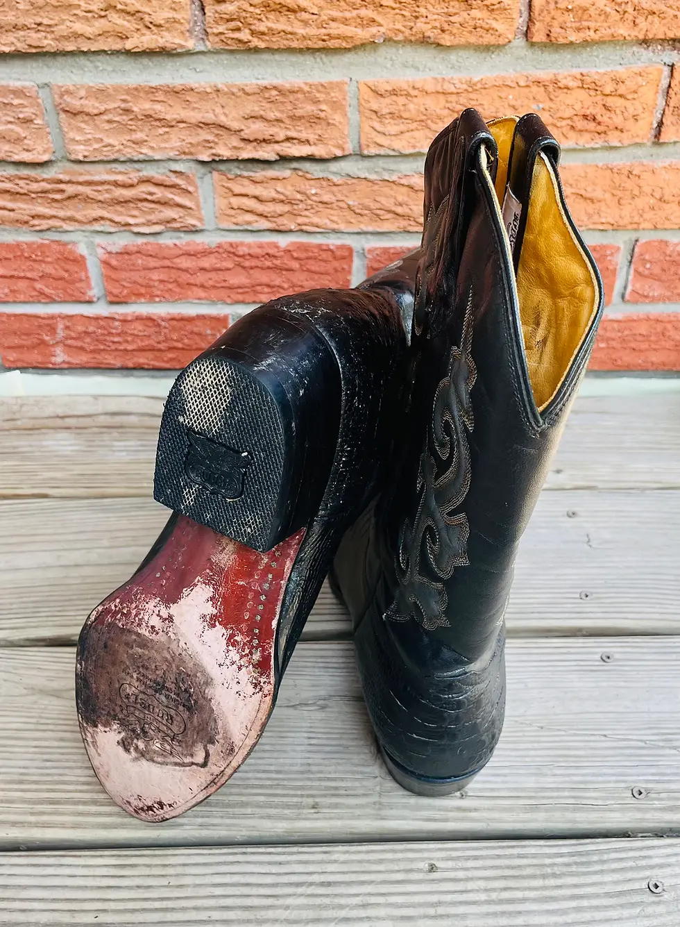Thumbnail: Vintage Rudel Men's Alligator Western Cowboy Boots Size 13E