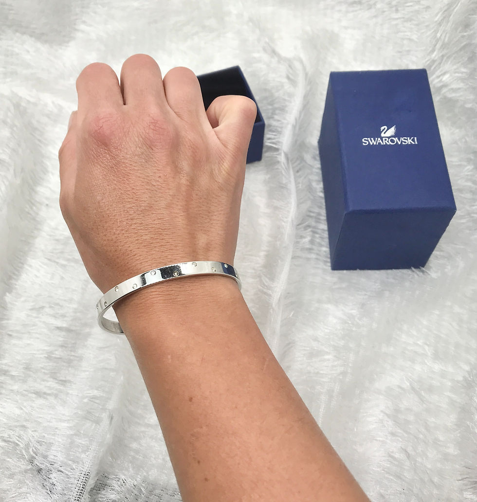 Thumbnail: Vintage Stamped Swarovski Bangle Bracelet