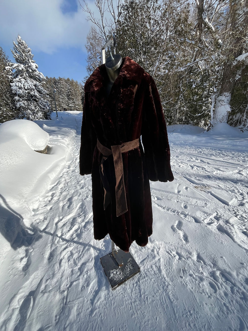 Thumbnail: Vintage Barrington’s Chocolate Brown Sheared Beaver Fur and Suede Coat