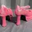 Thumbnail: Chunky Heel Sparkle Pink Mary Jane Shoes Size 12, Drag Shoes
