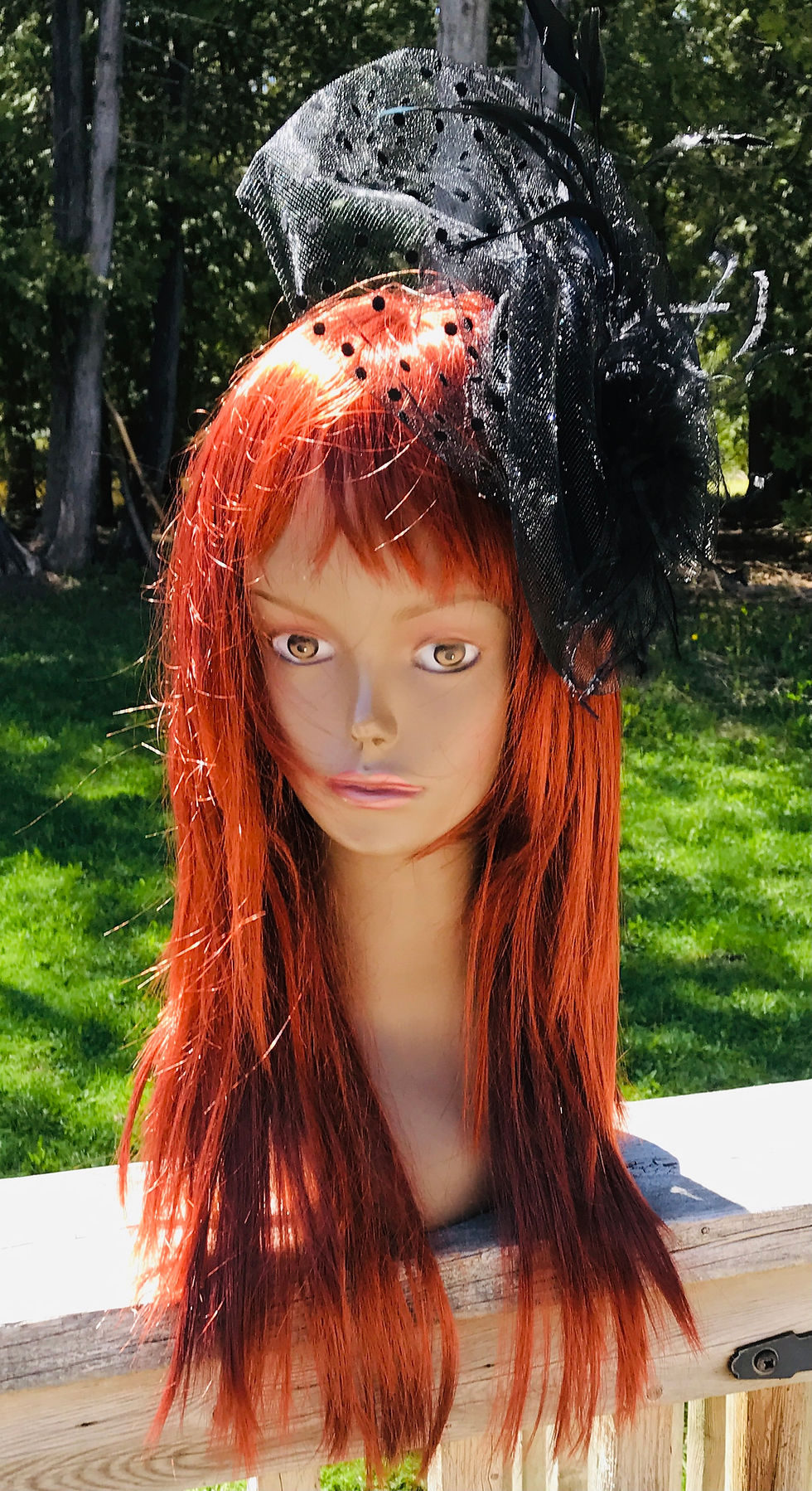 Thumbnail: Black Pillbox Fancy Fascinator with Feathers and Birdcage Clip and Headband