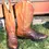 Thumbnail: Vintage Men’s Tan Western Cowboy Boots Size 8