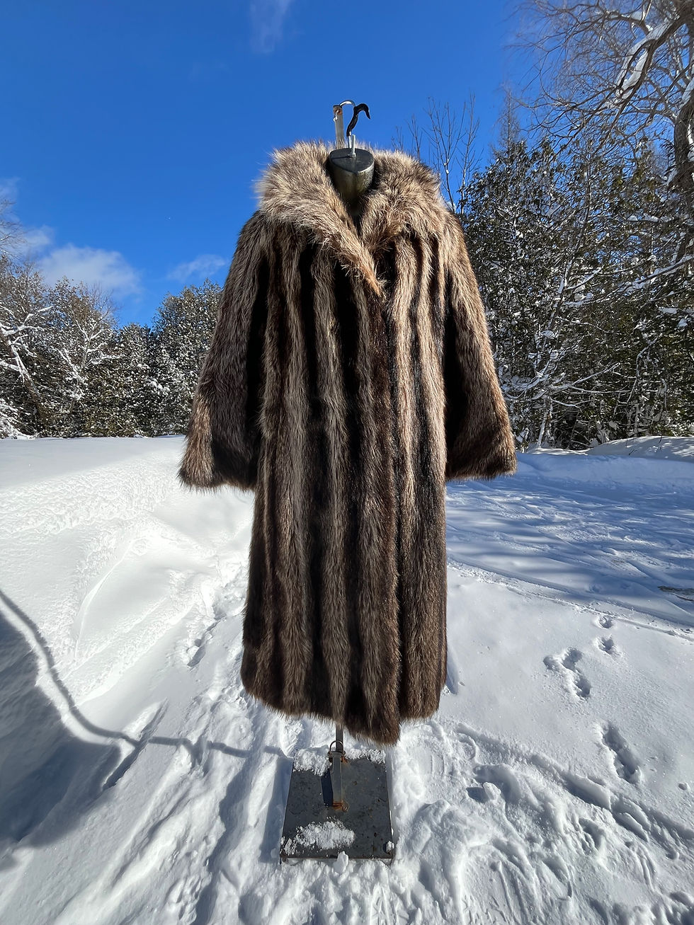 Thumbnail: Vintage Eatons’s Raccoon Fur Coat - Size Small