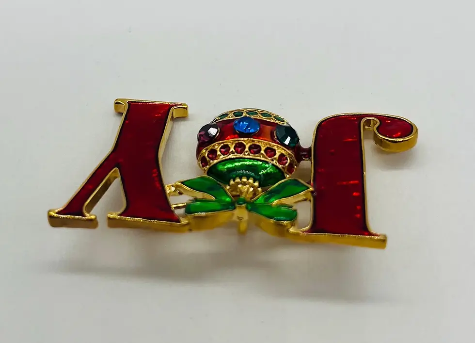 Thumbnail: Christmas Joy with Ball Decor and Rhinestones Brooch Pin