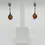 Thumbnail: Genuine Natural Cognac Baltic Amber with Simple Silver Design Drop Earrings