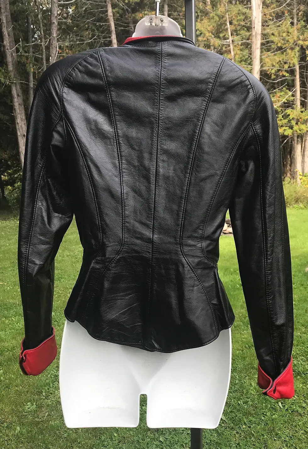 Thumbnail: Vintage Women’s Northbound Leather Black with Red Leather Jacket