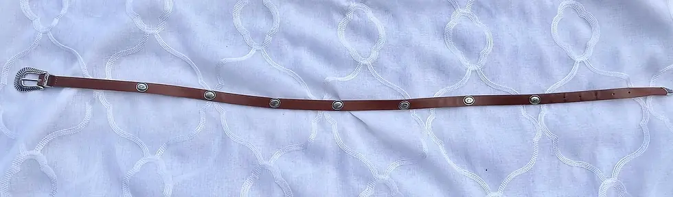 Thumbnail: Vintage Tan Narrow Western Faux Leather Belt