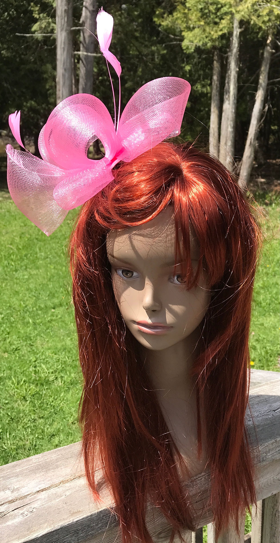 Thumbnail: Light Pink Ribbon Style Fancy Fascinator with Feathers Clip and Headband Options