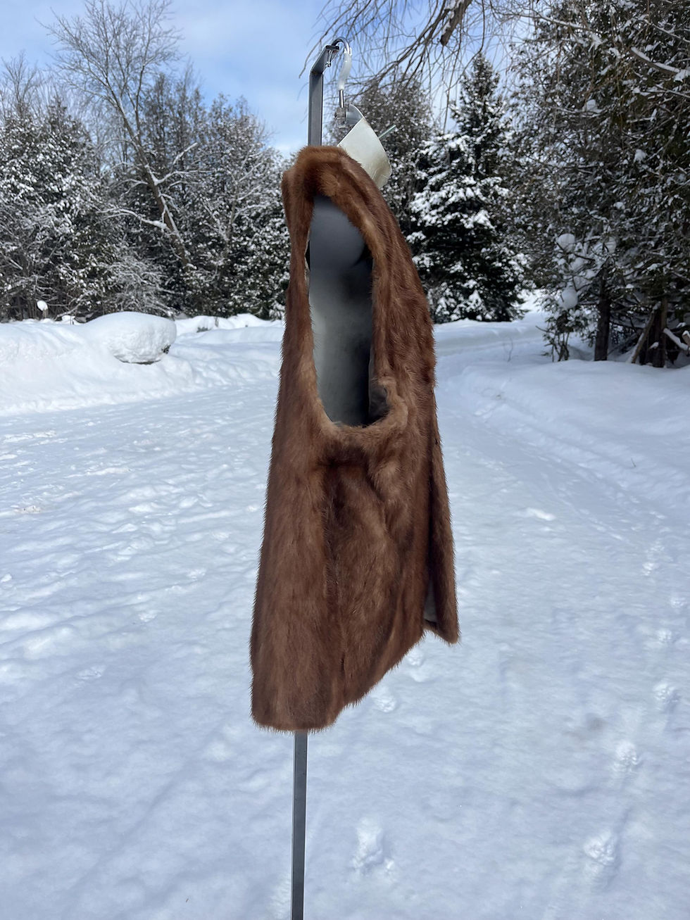 Vintage Caramel Mink Fur Short Vest, Vintage Fur, Fur Vest