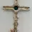 Thumbnail: Vintage Bamboo Style with Turquoise & Silver Cross Pendant