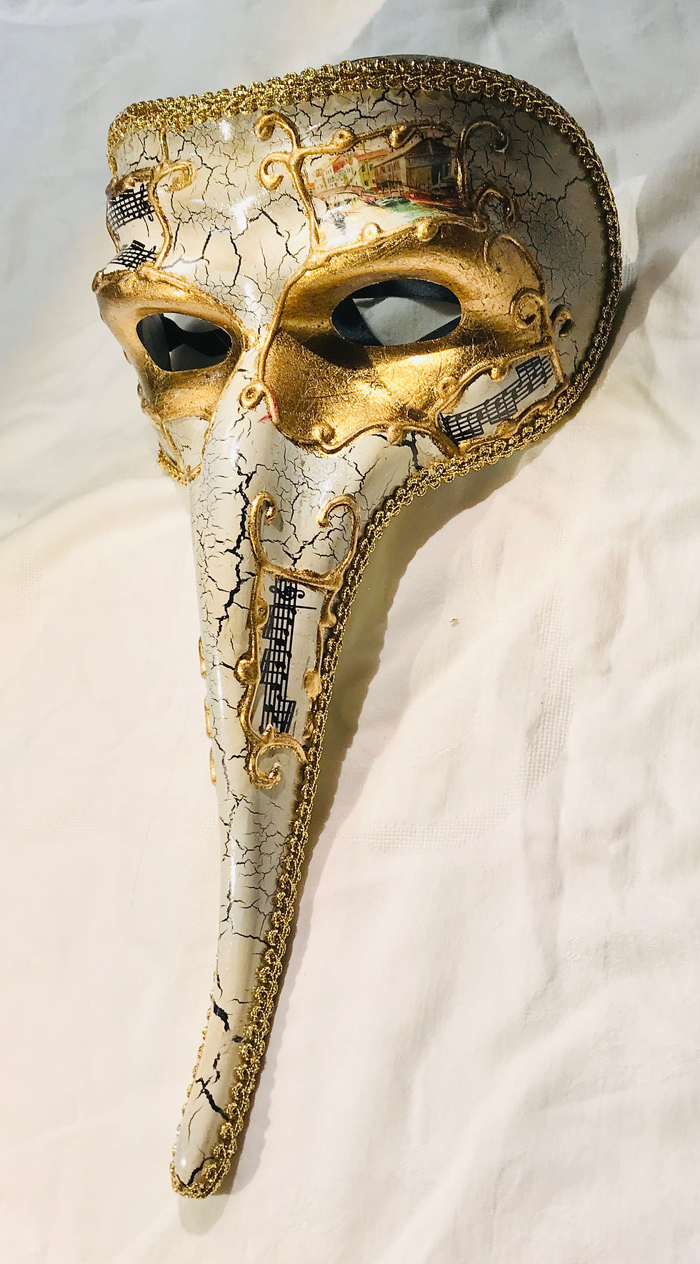 Thumbnail: Venetian Style Roman Zanni Masquerade Mask Round Cut Edge Variety Col