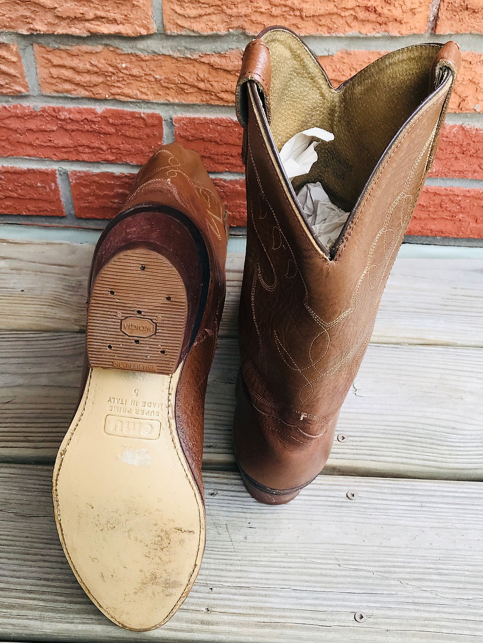 Vintage EMU Made in Italy Boots Leather Men’s Western Cowboy Boots Size 9 1/2