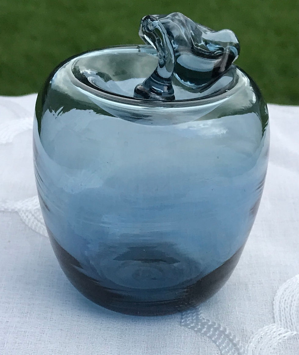 Thumbnail: Handmade Signed La Mailloche Beaufort Art Glass Apple Paperweight