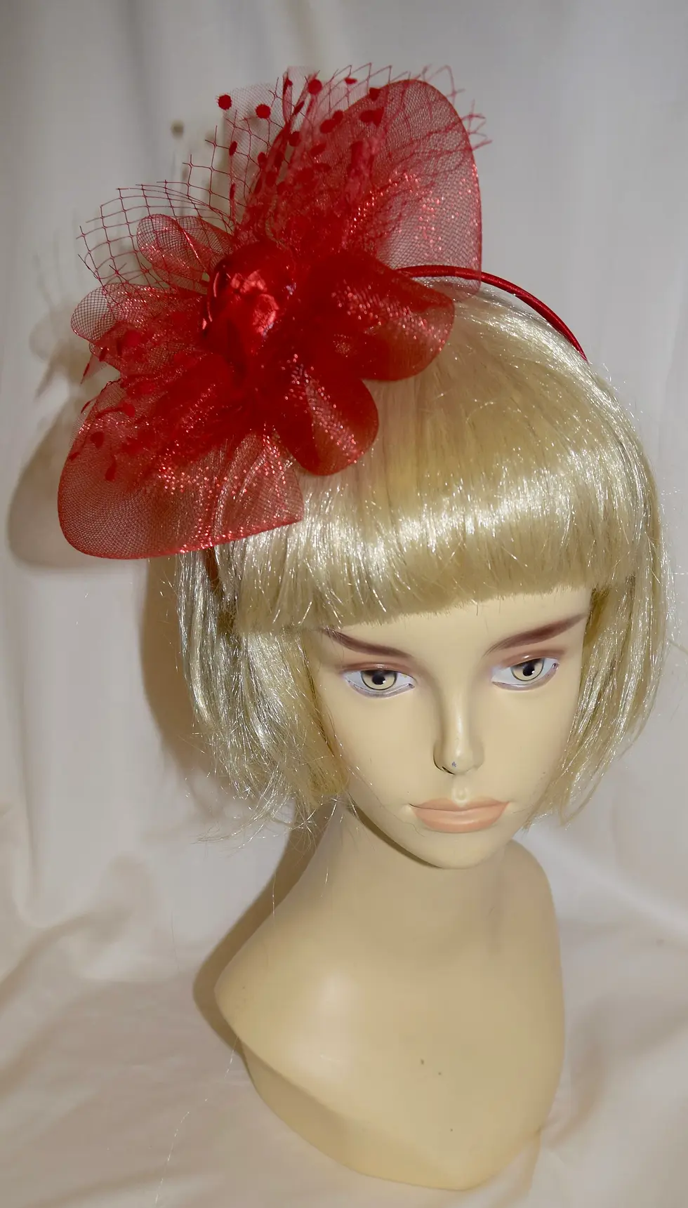 Thumbnail: Flower Style Fancy Fascinator Red