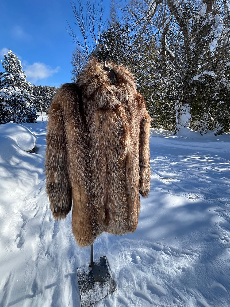 Luxury Vintage Ararat Furs Gold Cross Fox Fur Jacket - Size Medium