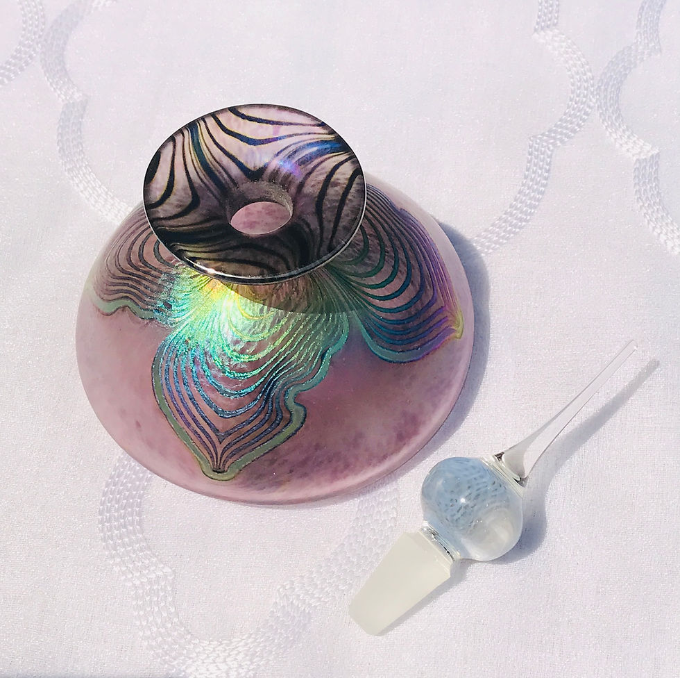 Thumbnail: Handmade Signed Robert Held Art Purple Iridescent Perfume Bottle