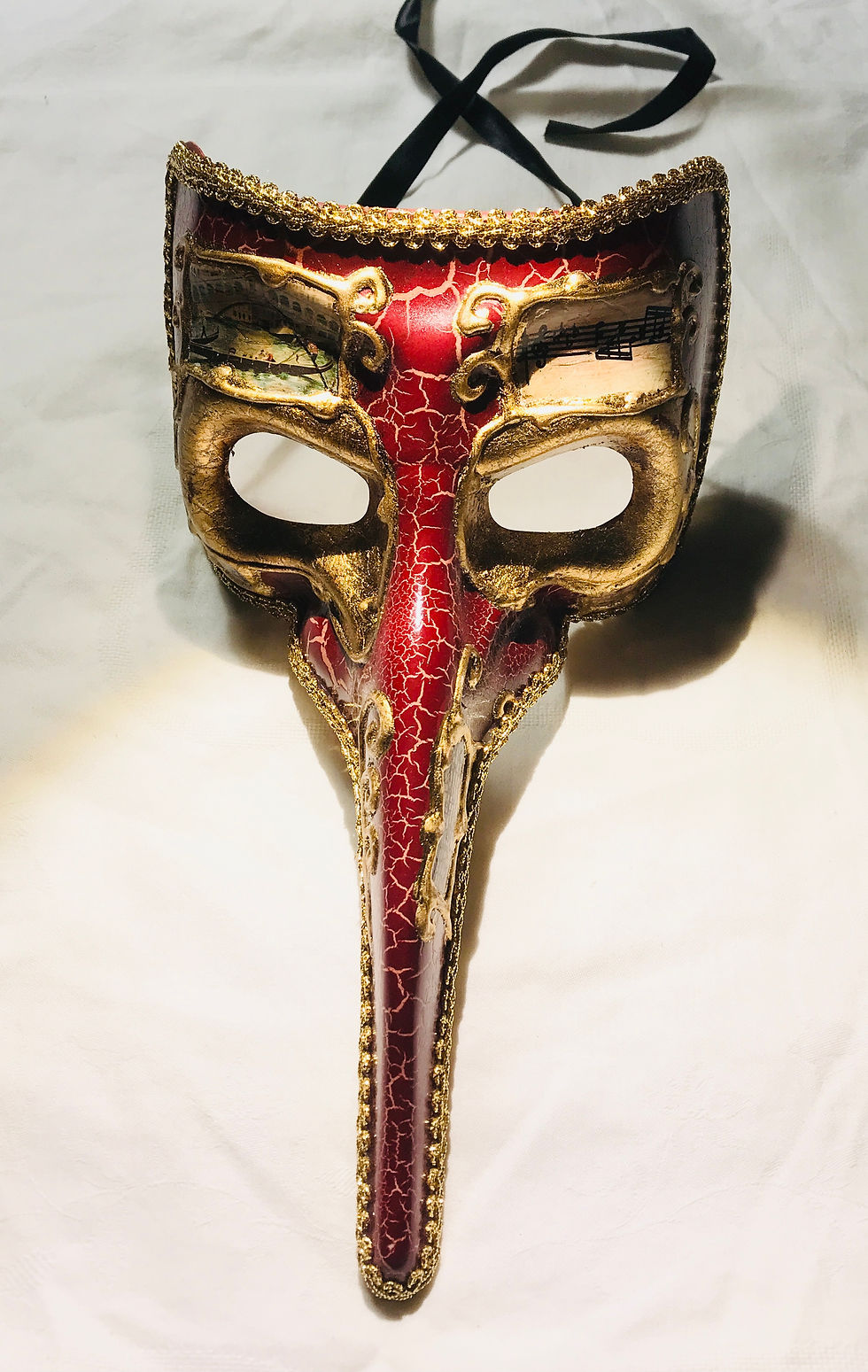Thumbnail: Venetian Style Roman Zanni Masquerade Mask Straight Cut Edge Variety Colours