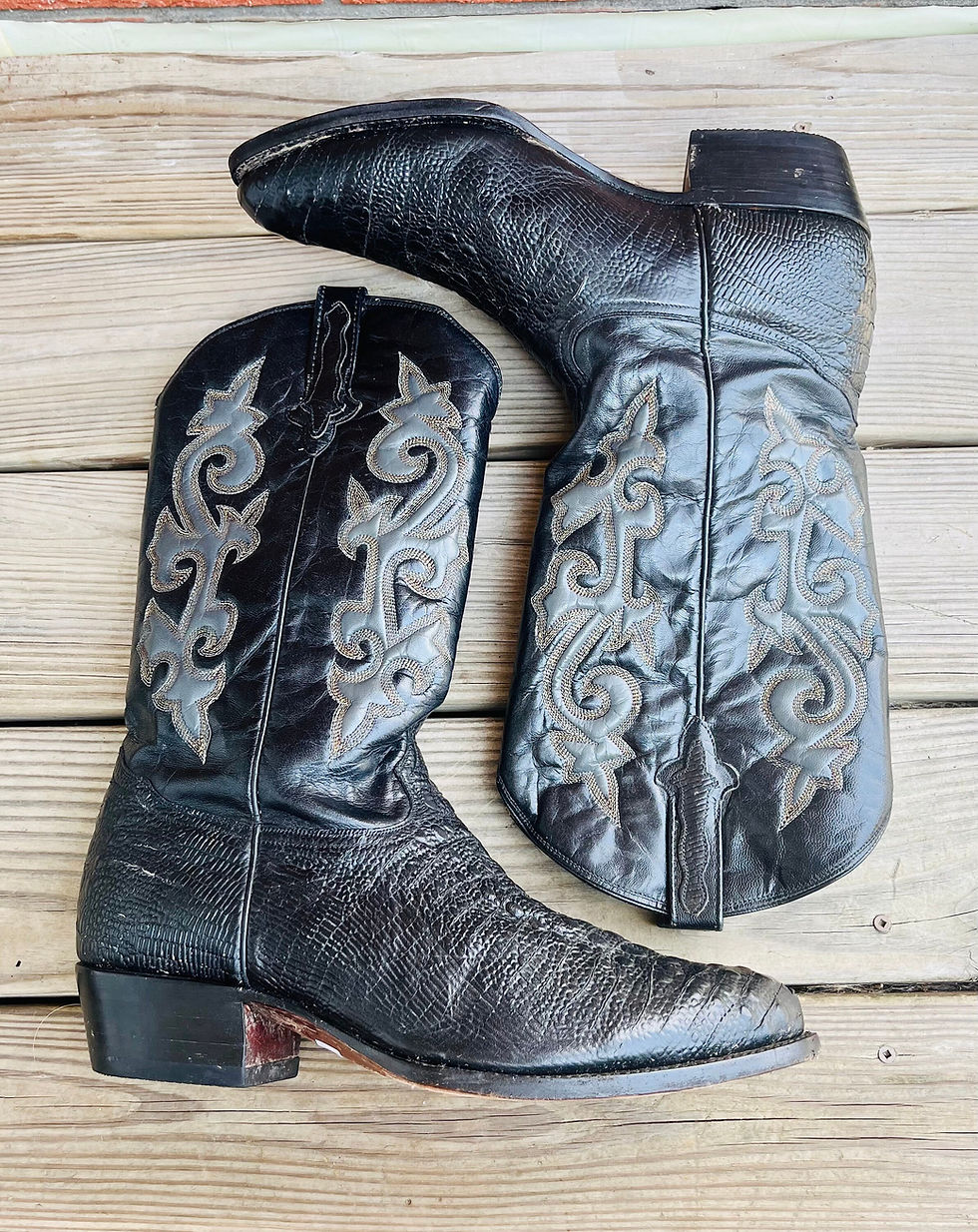 Thumbnail: Vintage Rudel Men's Alligator Western Cowboy Boots Size 13E