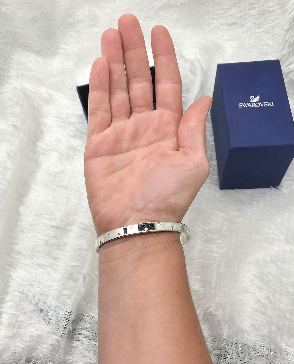 Thumbnail: Vintage Stamped Swarovski Bangle Bracelet