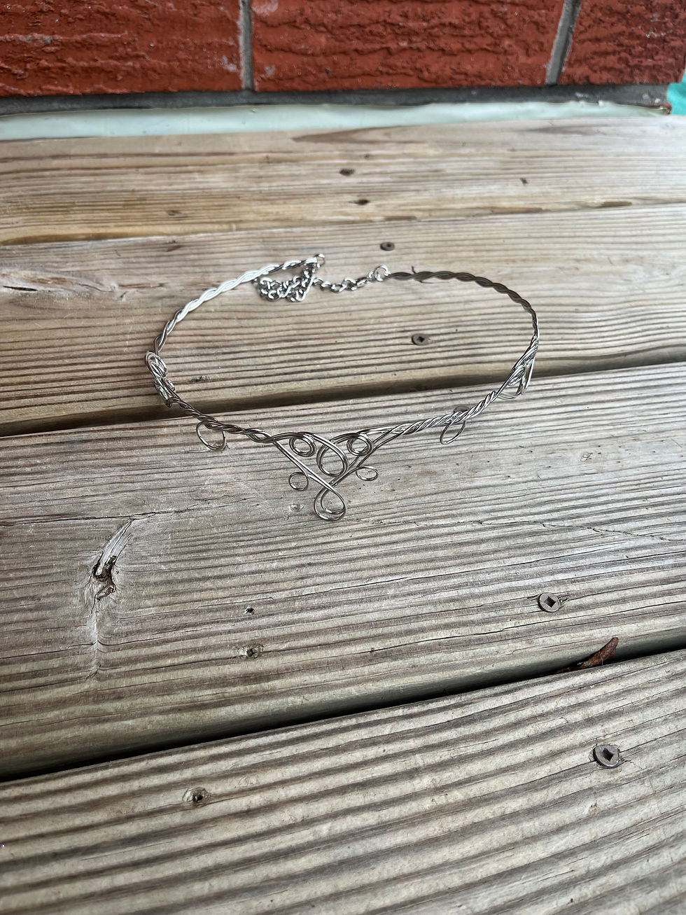 Thumbnail: Silver Metal Renaissance Circlet with Swirl Design