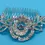 Thumbnail: Fancy Rose Hair Comb Clear Rhinestones