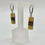 Thumbnail: Genuine Natural Cognac and Butter Baltic Amber Rectangular Shape Drop Earrings