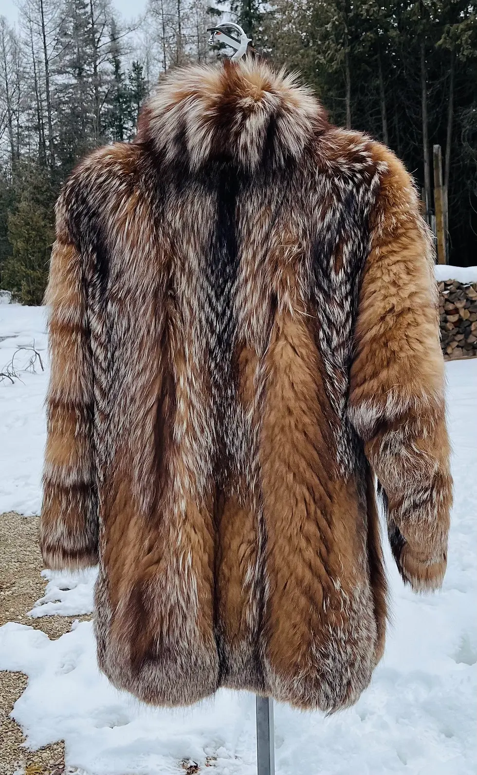 Luxury Vintage Ararat Furs Gold Cross Fox Fur Jacket