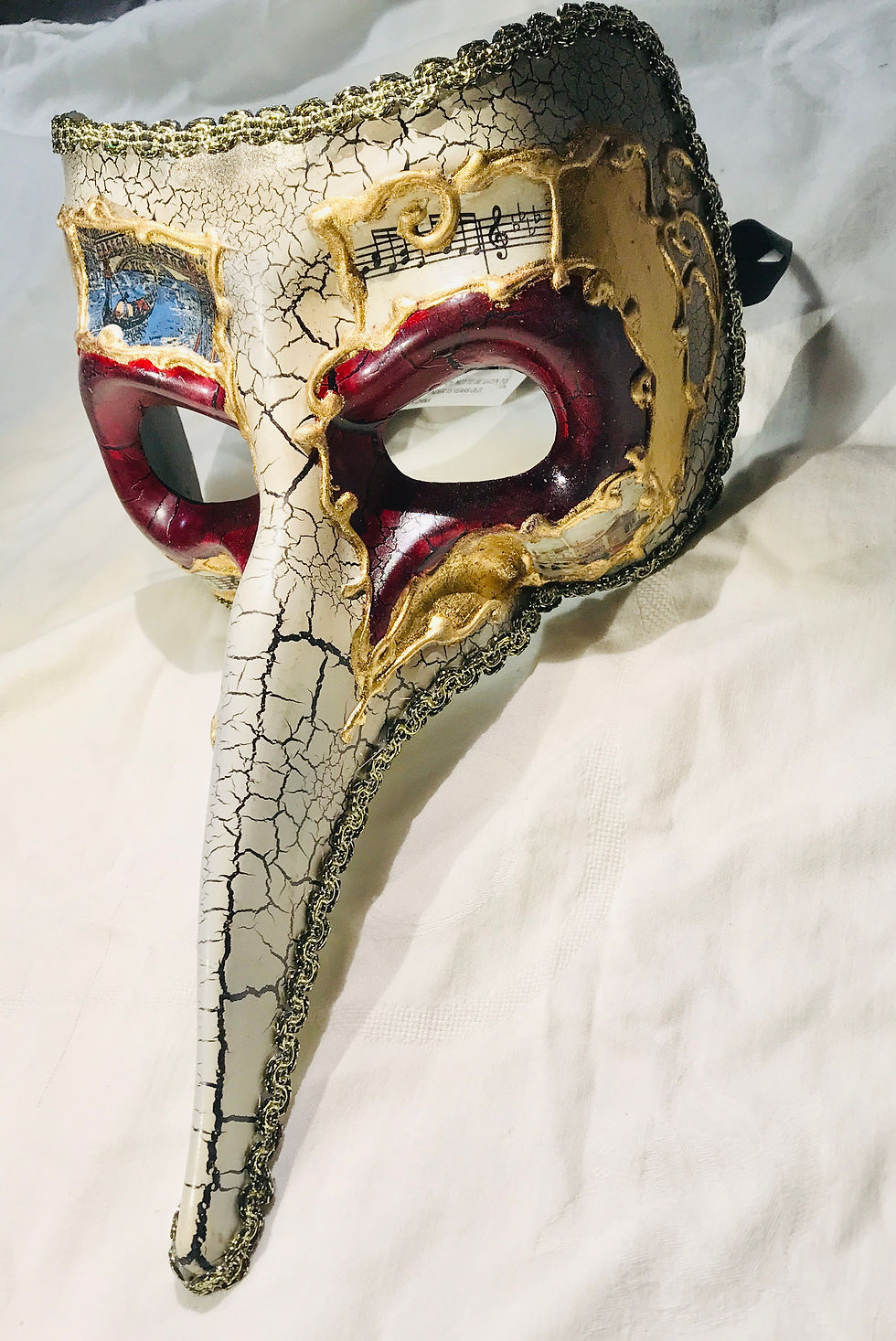 Thumbnail: Venetian Style Roman Zanni Masquerade Mask Straight Cut Edge Variety Col