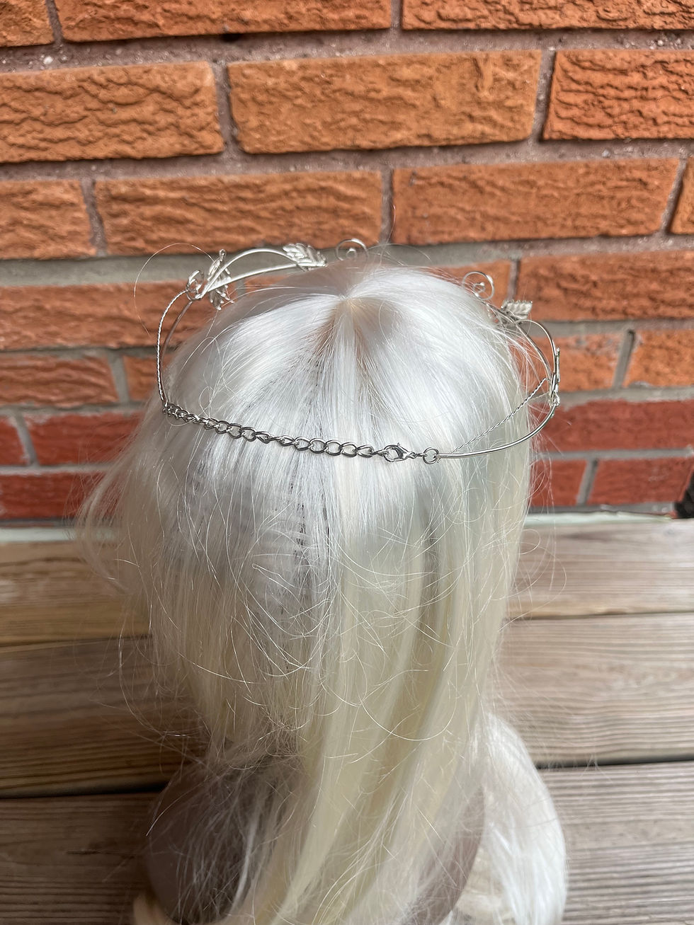 Thumbnail: Silver Metal Elegant Renaissance Tiara with Leaf Design