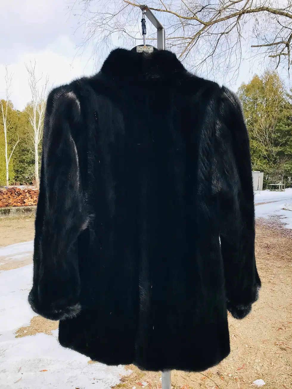 Vintage Black Mink Jacket, Fur Coat