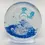 Thumbnail: Vintage Handmade Glass Paperweight with Dolphins and Water Portrait