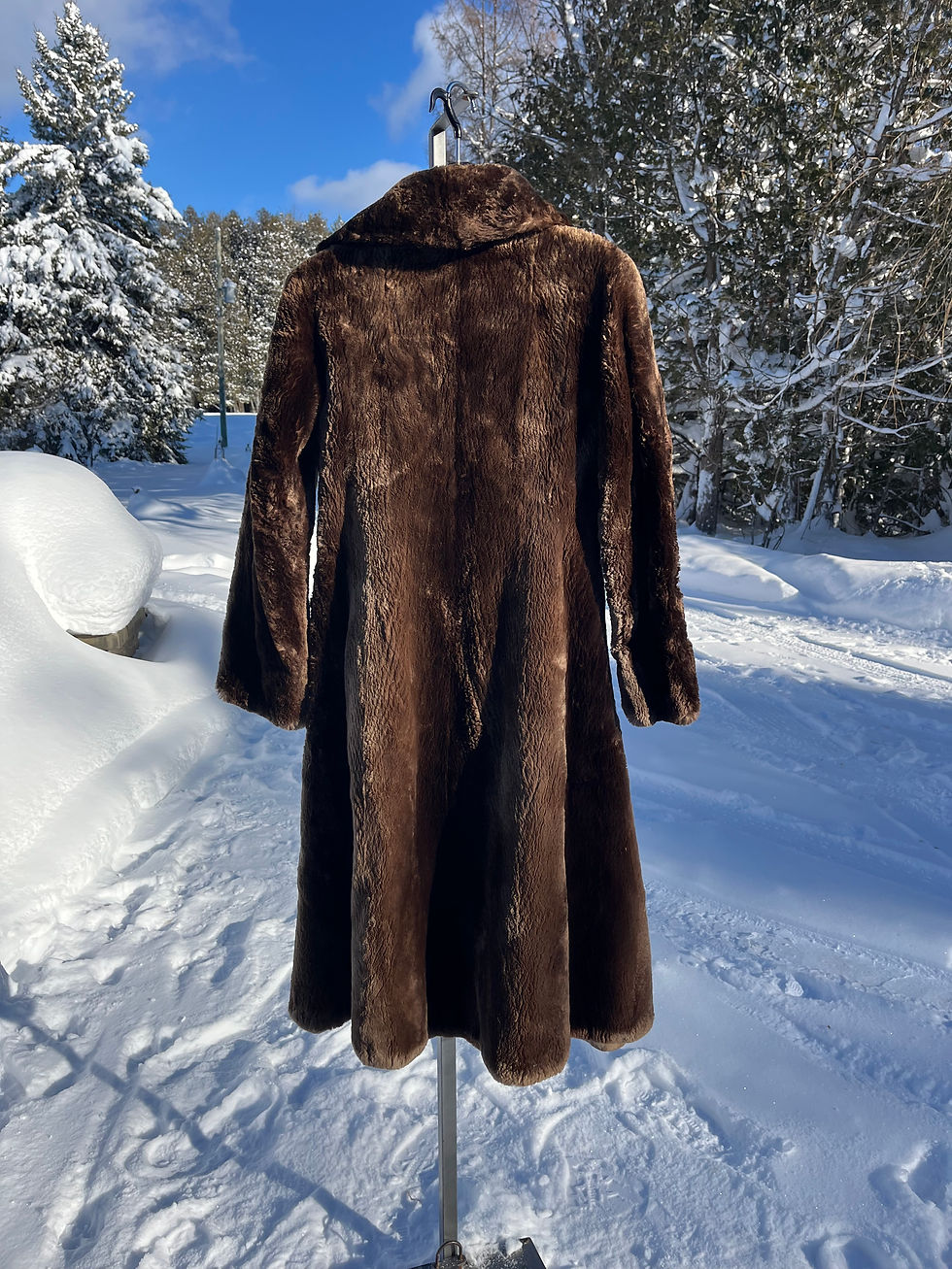 Thumbnail: Vintage Simpson Brown Sheared Beaver Fur Coat