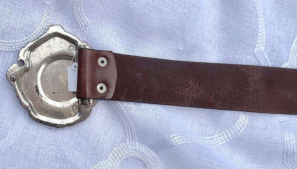 Thumbnail: Vintage Sean John Belt Buckle with Brown Leather Belt