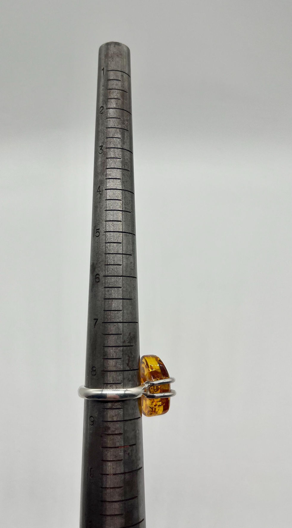 Thumbnail: Cognac Baltic Amber Floral Design Ring Size 8 1/2