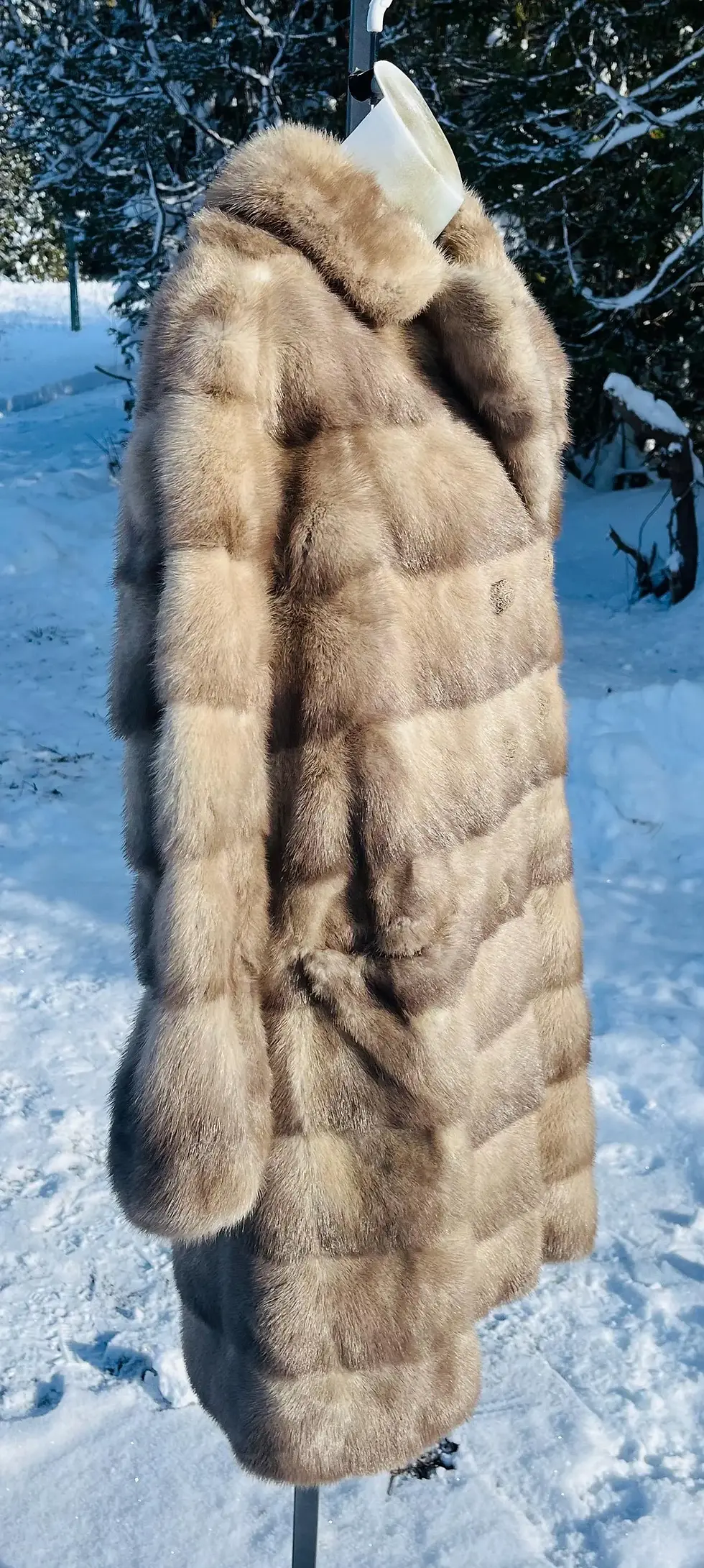 Thumbnail: Vintage 1950’s Style Silver/ Beige Mink Fur Coat, Fur Coat