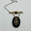 Thumbnail: Antique Handmade Carved Floral Motif Gold and Black Onyx Pendant/Brooch