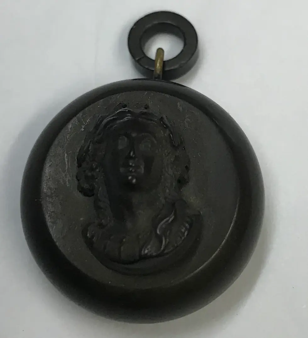Thumbnail: Gutta Percha Cameo Locket, Cameo Jewelry