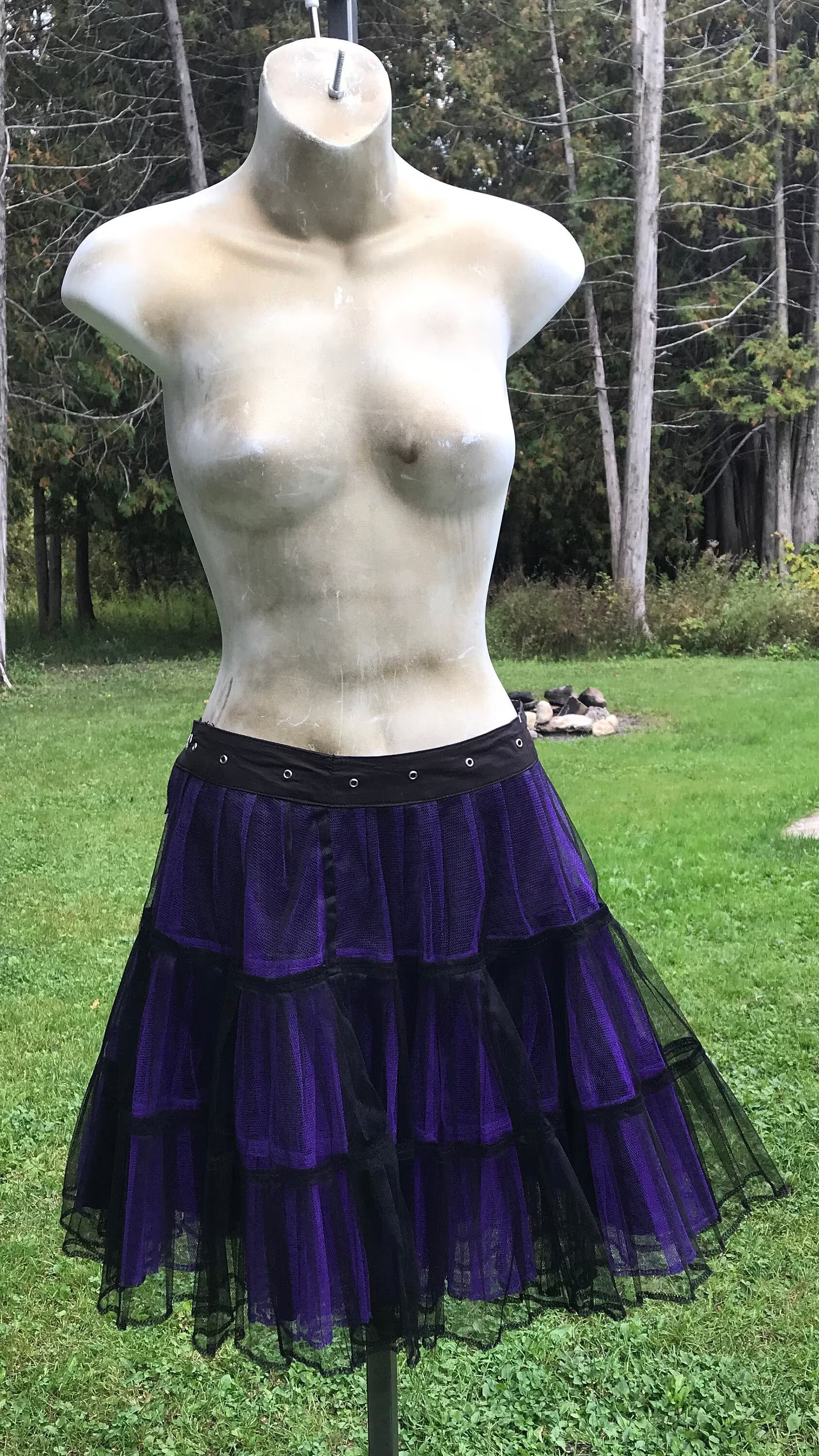 Vintage Tripp Black and Purple Gothic Petticoat Skirt