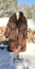 Vintage Fur Coat, Vintage Brown Beaver Fur Coat