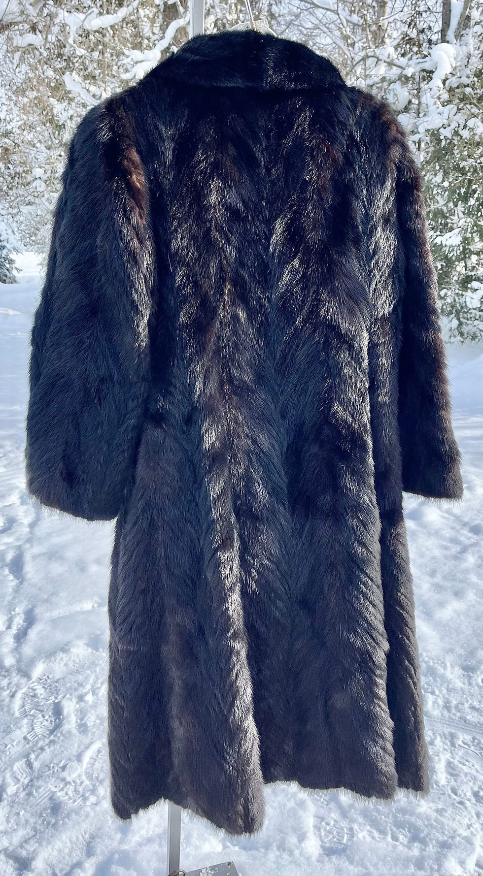 Thumbnail: Vintage Max Brown Dark Brown Mink Fur Coat