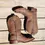 Thumbnail: Vintage Men's Roper Sidewinder Leather Boots Size 8 1/2 D