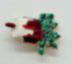 Christmas Candle with Poinsettias Brooch Pin