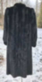 Vintage Full Length Black Mink Coat - Small
