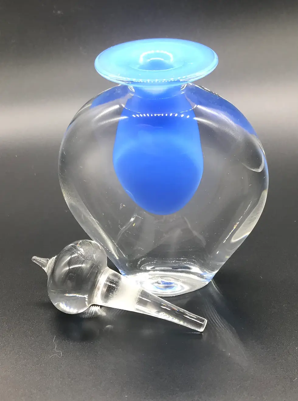 Thumbnail: Handmade Mish Vins Glass Design Perfume Bottle Blue & Clear