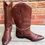 Thumbnail: Vintage Women's Classic Brown Western Cowboy Boots Size 7 B
