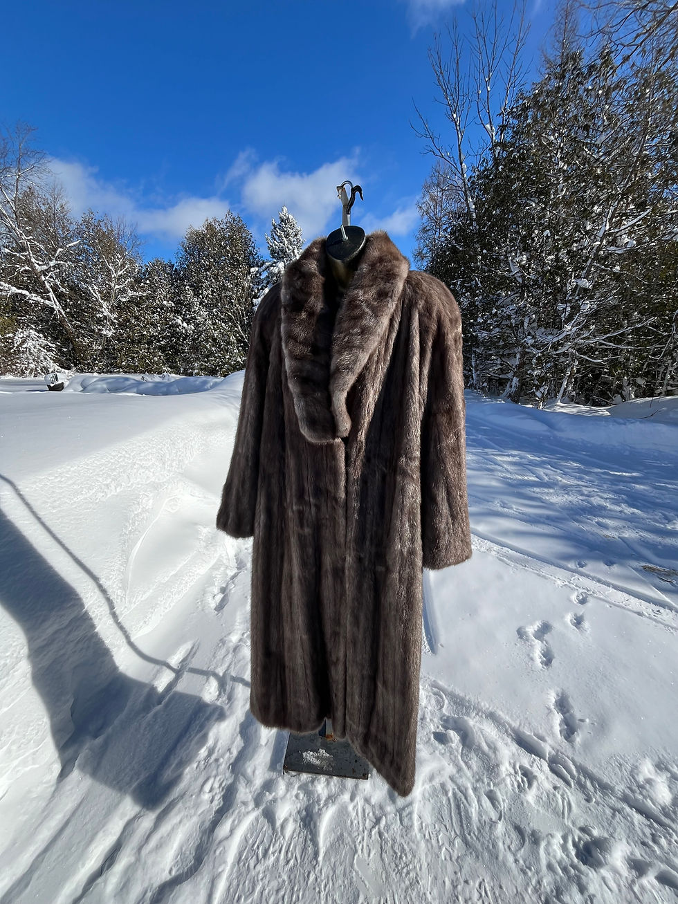 Vintage Grosvenor Canada Full Length Silver Mink Fur Coat- Size X-Large